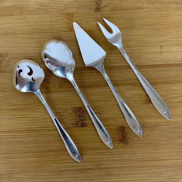 International Silver Meriden Silverplate First Lady 4 Serving Pieces Flatware B - Picture 2 of 12